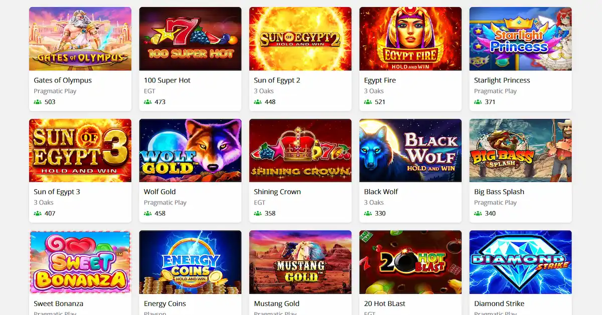 Katalog výherních automatů Slot7 Casino od Pragmatic Play, EGT a 3 Oaks